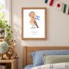Israel national animal framed print in a kids bedroom, oak frame Israel national animal framed print in a kids bedroom, oak frame
