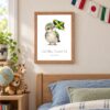 Jamaica national animal framed print in a kids bedroom, oak frame Jamaica national animal framed print in a kids bedroom, oak frame
