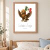 Mexico national animal framed print in a kids bedroom, oak frame Mexico national animal framed print in a kids bedroom, oak frame