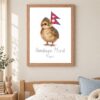 Nepal national animal framed print in a kids bedroom, oak frame