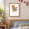 Netherlands national animal framed print in a kids bedroom, oak frame Netherlands national animal framed print in a kids bedroom, oak frame