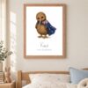 New Zealand national animal framed print in a kids bedroom, oak frame