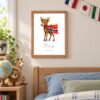 Norway national animal framed print in a kids bedroom, oak frame