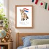 Paraguay national animal framed print in a kids bedroom, oak frame Paraguay national animal framed print in a kids bedroom, oak frame