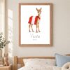 Peru national animal framed print in a kids bedroom, oak frame Peru national animal framed print in a kids bedroom, oak frame