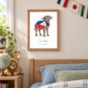 Philippines national animal framed print in a kids bedroom, oak frame Philippines national animal framed print in a kids bedroom, oak frame