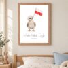 Poland national animal framed print in a kids bedroom, oak frame Poland national animal framed print in a kids bedroom, oak frame