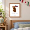 Russia national animal framed print in a kids bedroom, oak frame Russia national animal framed print in a kids bedroom, oak frame