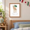 Saudi Arabia national animal framed print in a kids bedroom, oak frame Saudi Arabia national animal framed print in a kids bedroom, oak frame