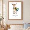 South Africa national animal framed print in a kids bedroom, oak frame