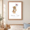 South Korea national animal framed print in a kids bedroom, oak frame