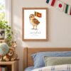 Sri Lanka national animal framed print in a kids bedroom, oak frame Sri Lanka national animal framed print in a kids bedroom, oak frame