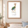 Tanzania national animal framed print in a kids bedroom, oak frame Tanzania national animal framed print in a kids bedroom, oak frame