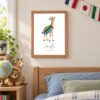 Tanzania national animal framed print in a kids bedroom, oak frame Tanzania national animal framed print in a kids bedroom, oak frame