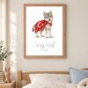 Turkey national animal framed print in a kids bedroom, oak frame Turkey national animal framed print in a kids bedroom, oak frame