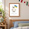 Ukraine national animal framed print in a kids bedroom, oak frame Ukraine national animal framed print in a kids bedroom, oak frame