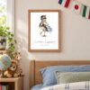 Uruguay national animal framed print in a kids bedroom, oak frame