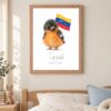 Venezuela national animal framed print in a kids bedroom, oak frame Venezuela national animal framed print in a kids bedroom, oak frame