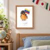 Venezuela national animal framed print in a kids bedroom, oak frame Venezuela national animal framed print in a kids bedroom, oak frame